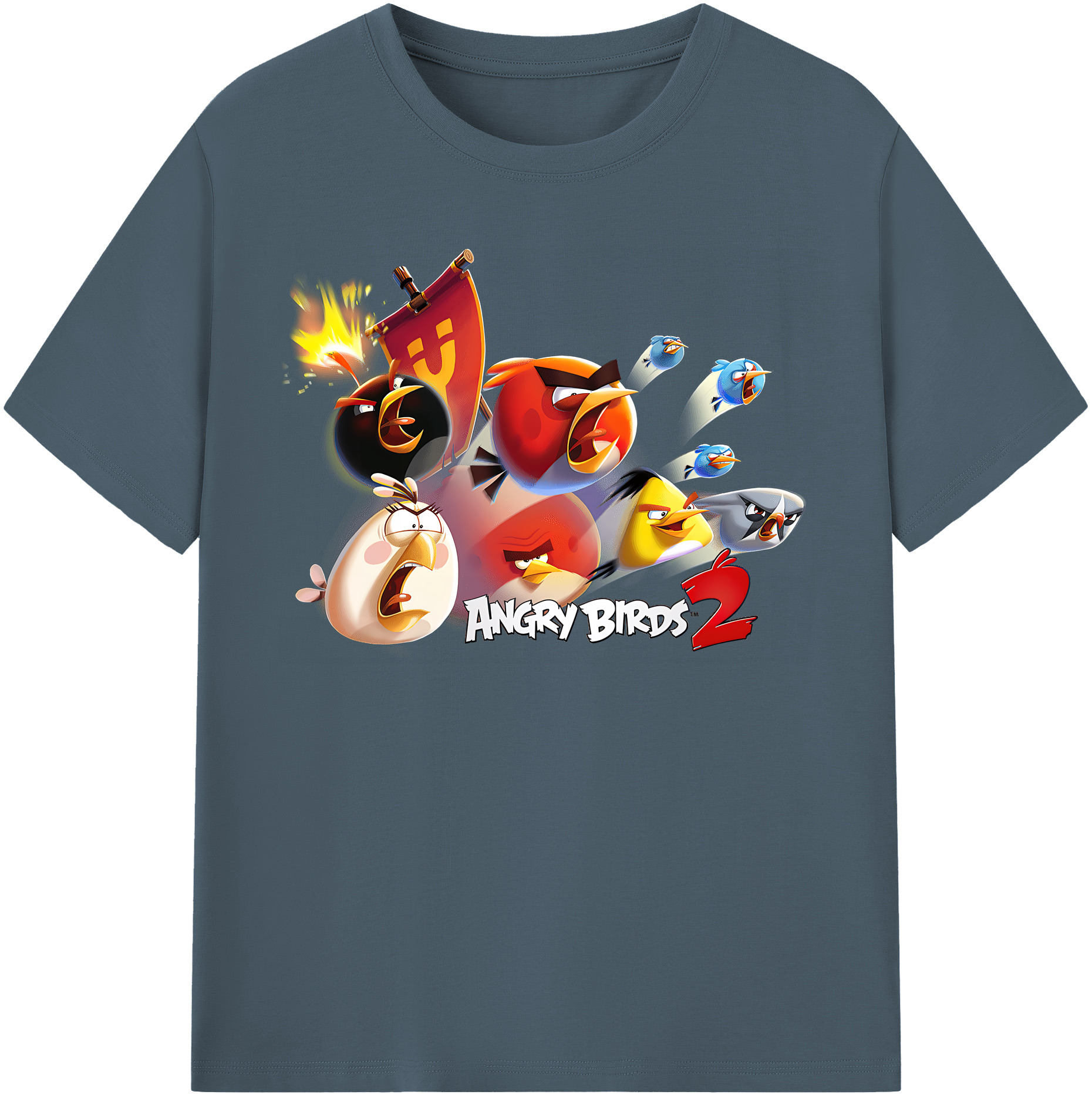 （画像用） Angry Birds アングリーバード 綿100％半袖Tシャツ（フロントプリント）